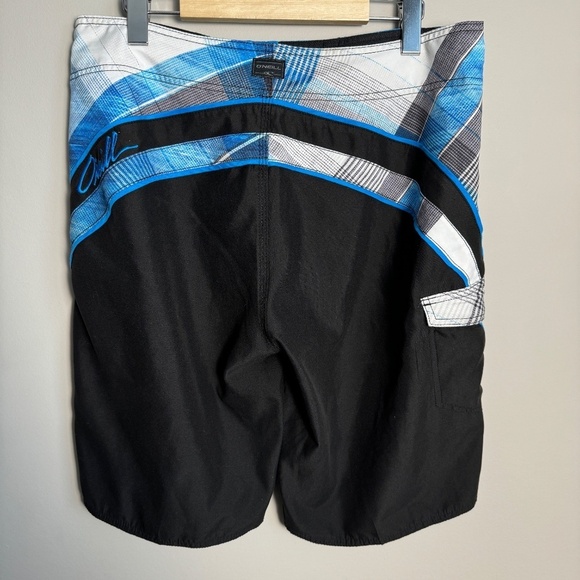 O'Neill Men's Blue/Black Board Swimming‎ Trunks Size 32 Surf Sand Beach Pool - Picture 4 of 11
